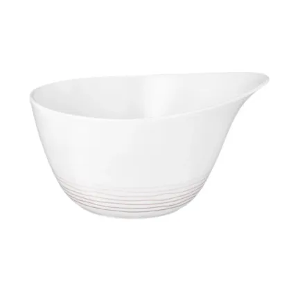 Zdjęcie Piękna porcelanowa miska na płatki z rączką o brązowym delikatnym zdobieniu - Seltmann Weiden