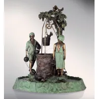 Zdjęcie Fontanna - rzeźba z brązu przedstawiająca postacie przy studni - Fonderia Artistica Ruocco