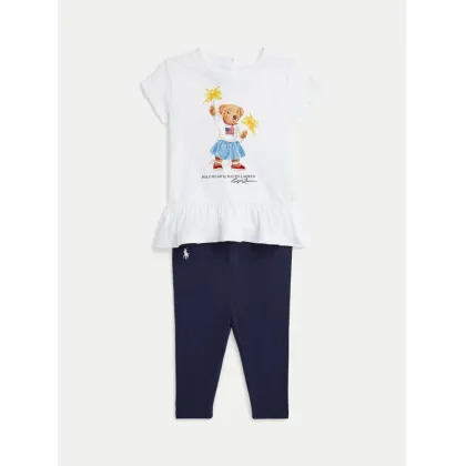 Zdjęcie Polo Ralph Lauren Komplet t-shirt i legginsy 310942863001 Granatowy Regular Fit