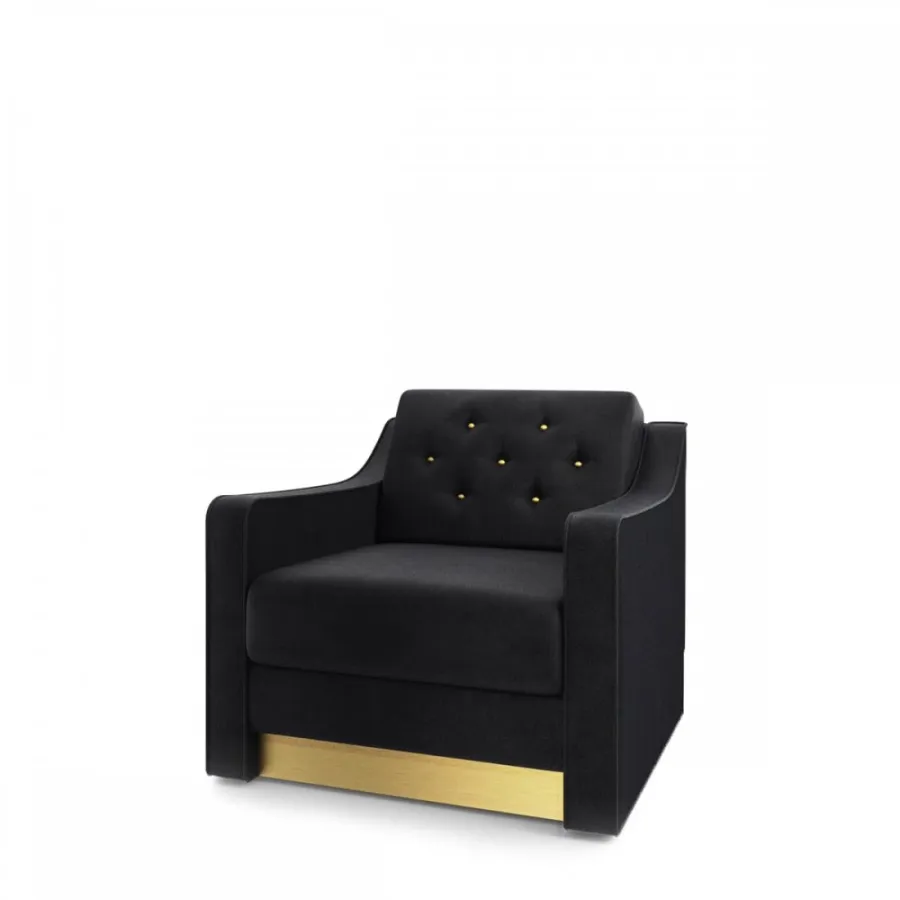 obrazek 2 Fotel z ozdobionymi ekskluzywnymi guzikami z odlewanego metalu H.90xL.85xP.96 cm