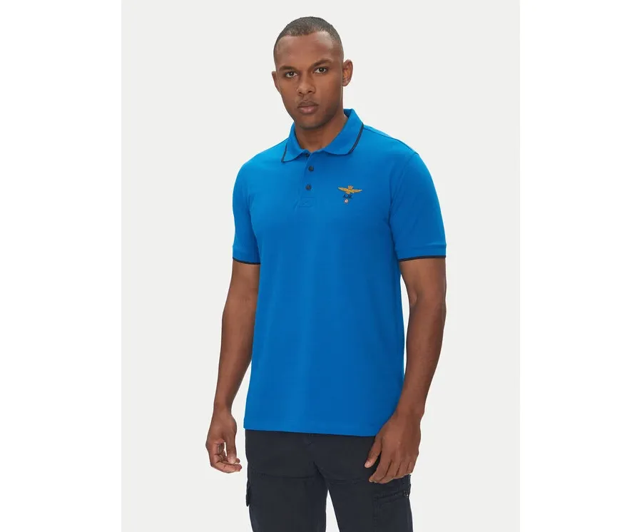obrazek 1 Aeronautica Militare Polo 251PO1308P82 Niebieski Regular Fit