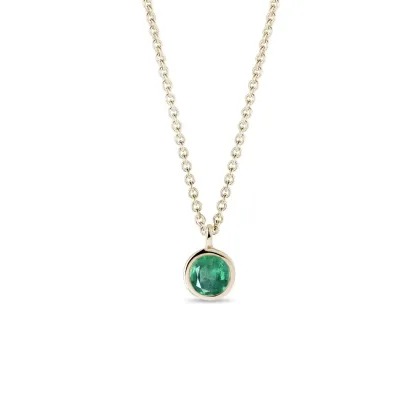 Zdjęcie Złoty naszyjnik z szmaragd maskownicy KLENOTA