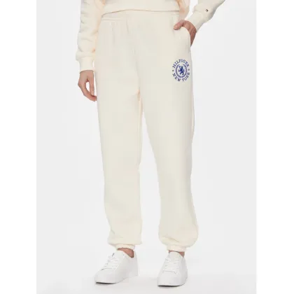 Zdjęcie Tommy Hilfiger Spodnie dresowe Crest Sweat Pant WW0WW40601 Écru Regular Fit