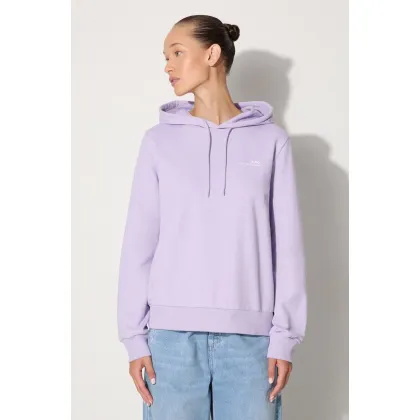 Zdjęcie A.P.C. bluza bawełniana Hoodie Item F damska kolor fioletowy z kapturem gładka COEAS.F27674-PECHE