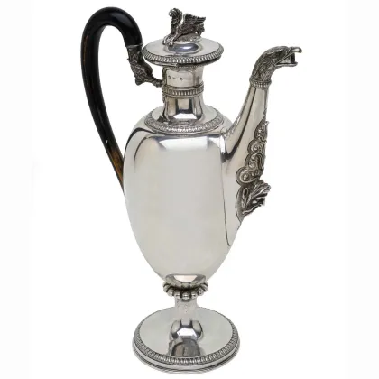 Zdjęcie Duży, srebrny dzbanek do kawy, Empire, Mediolan, początek XIX wieku