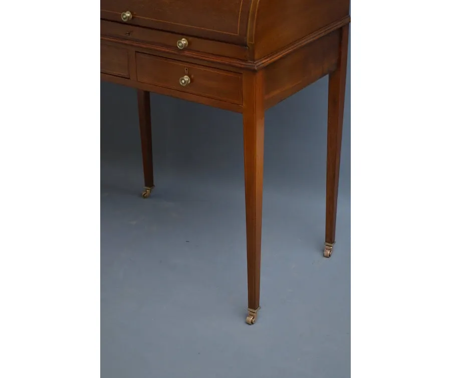 obrazek 5 Bardzo eleganckie edwardiańskie, mahoniowe biurko - antyk z 1900roku
