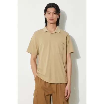 Zdjęcie Universal Works polo bawełniane Vacation Polo kolor beżowy gładki 30603.SUMMER.OAK