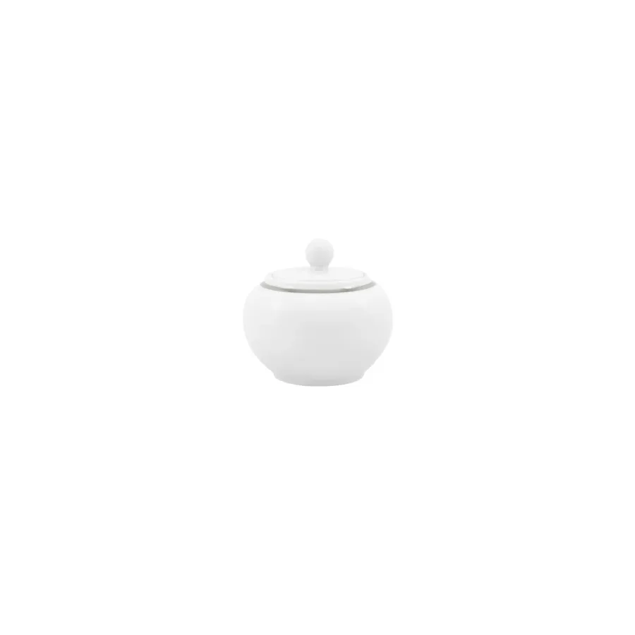 obrazek 1 Porcelanowa cukiernica z obwódką ze srebra - Porcel