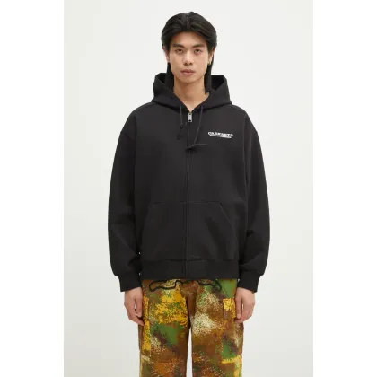 Zdjęcie Carhartt WIP bluza Hooded Runaway Sweat Jacket męska kolor czarny z kapturem z nadrukiem I034414.K0206