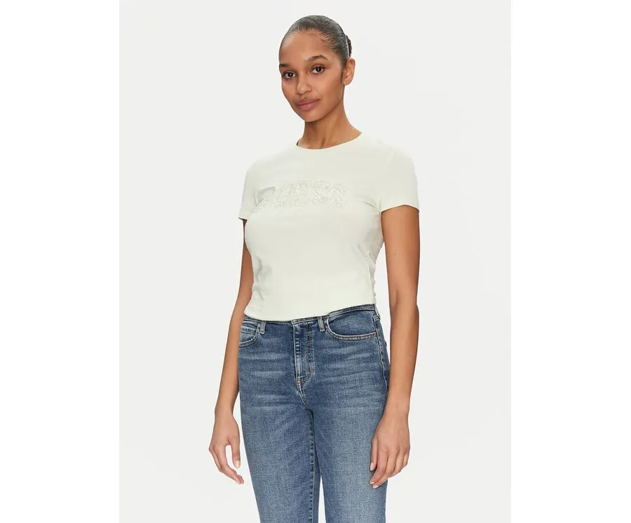 obrazek 1 Guess T-Shirt W5GI04 J1314 Żółty Slim Fit