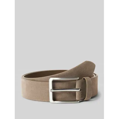 Zdjęcie Pasek ze skóry welurowej z wytłoczonym logo