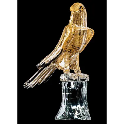 Zdjęcie Zjawiskowy złoty sokół wykonany ze szkła Murano