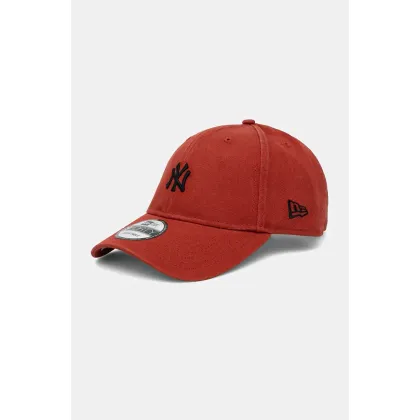 Zdjęcie New Era czapka z daszkiem bawełniana WASHED 9FORTY® NEW YORK YANKEES kolor czerwony z aplikacją 60565338