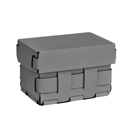 Zdjęcie Stylowy szary koszyk Bottega 12x19xH13 cm z plecionymi ściankami