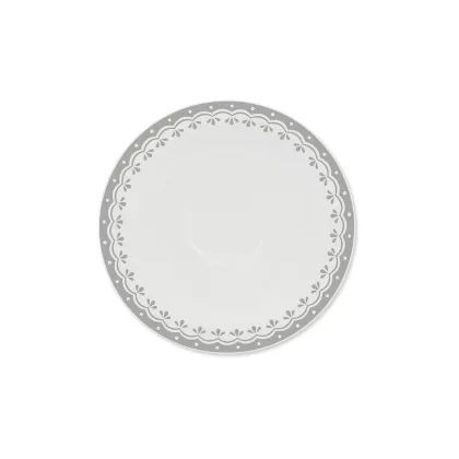 Zdjęcie Czeski spodek z porcelany zdobiony delikatnym szarym motywem - wariant 3 – Leander