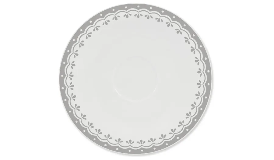 obrazek 1 Czeski spodek z porcelany zdobiony delikatnym szarym motywem - wariant 3 – Leander