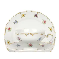 Zdjęcie 6 filiżanek z porcelany z motywem kwiatów
