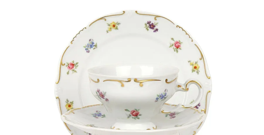 obrazek 1 6 filiżanek z porcelany z motywem kwiatów
