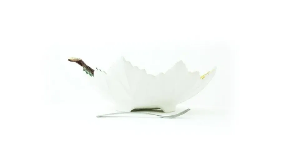 obrazek 3 Ozdoba stołu w formie dużego wiosennego liścia jaworu - Le Ceramiche