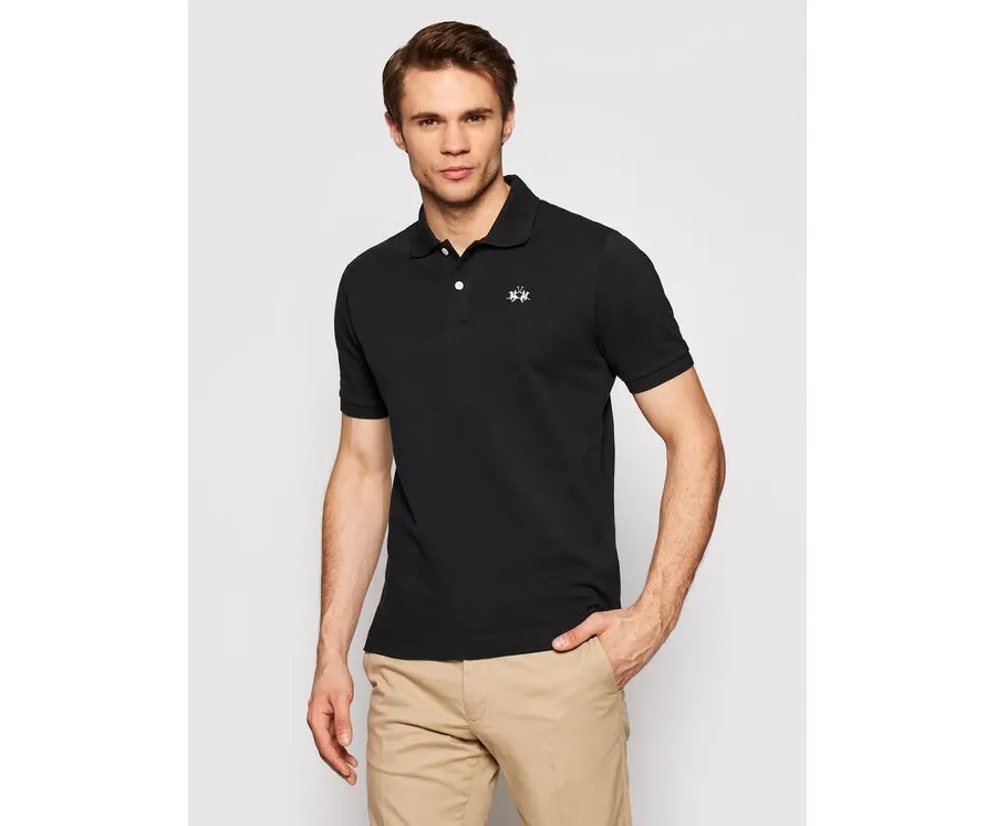 obrazek 1 La Martina Polo BPMP01 PK031 Czarny Regular Fit