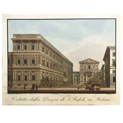 Zdjęcie Widok Piazza San Fedele w kolorystyce Beautiful Coeval 1820/21