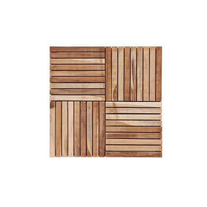 Picture Unique garden tiles made of teak wood