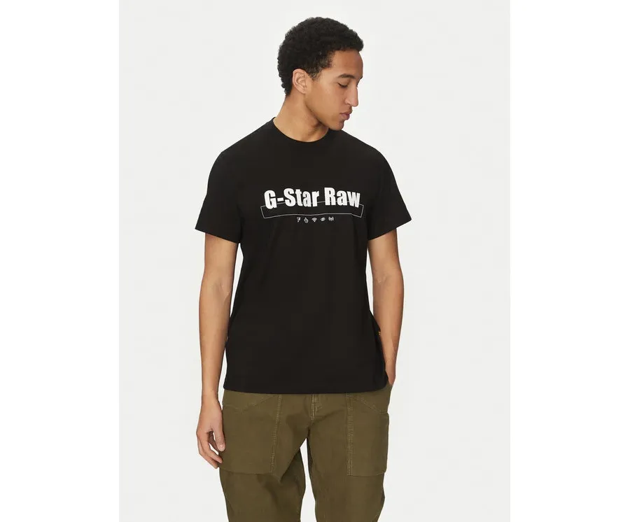 obrazek 1 G-Star Raw T-Shirt Symbols D25970-C336 Czarny Regular Fit