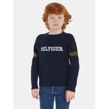 Zdjęcie Tommy Hilfiger Sweter Monotype KB0KB08513 Granatowy Regular Fit