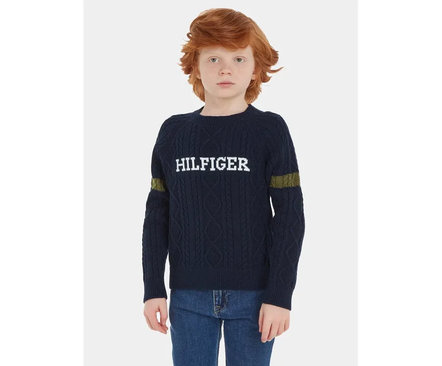 obrazek 1 Tommy Hilfiger Sweter Monotype KB0KB08513 Granatowy Regular Fit