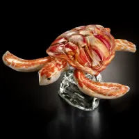 Picture Exclusive turtle on a Murano crystal base