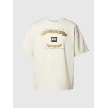 Zdjęcie T-shirt o pudełkowym kroju z wyhaftowanym logo
