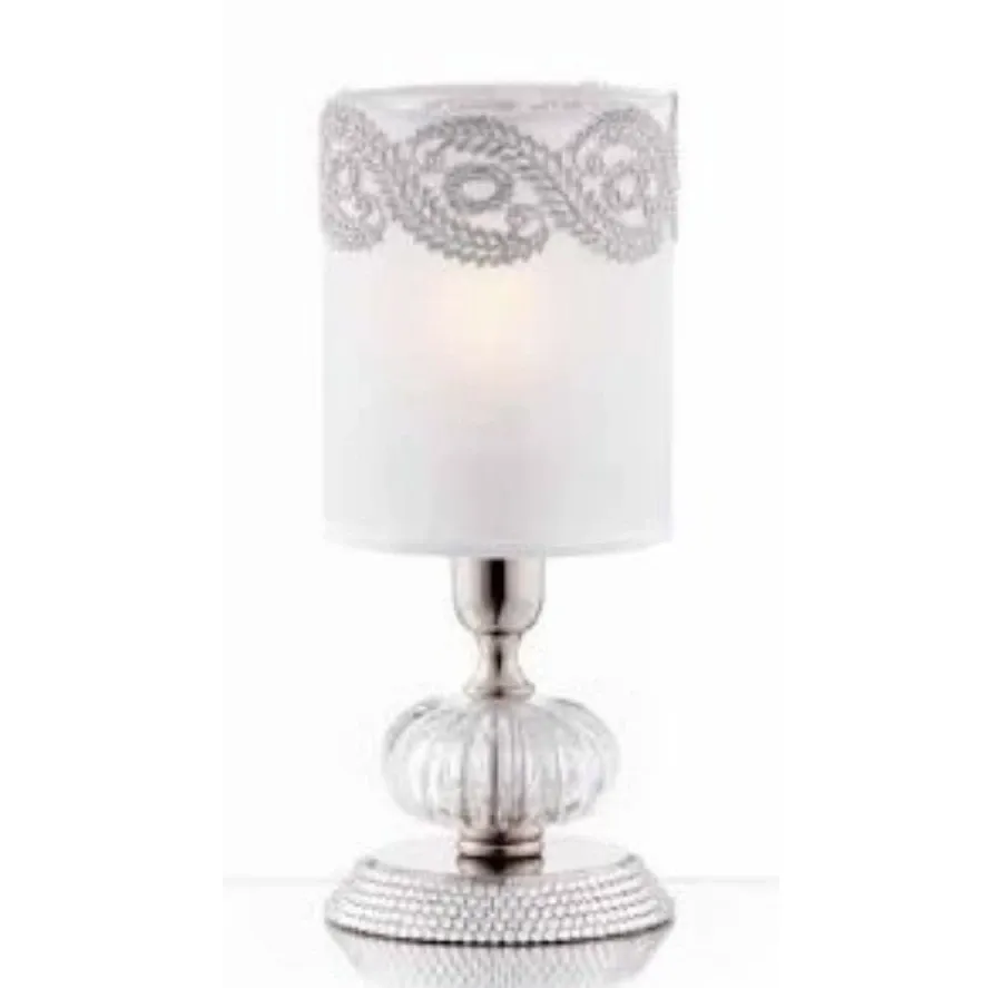 obrazek 1 Lampa stołowa ze szkła Murano z mosiężnymi elementami inkrustowanymi kryształkami strass Swarovski - Il Paralume Marina