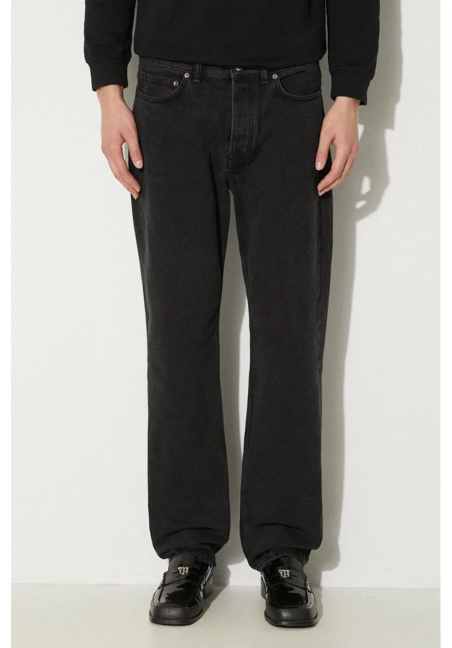 obrazek 1 Wood Wood jeansy bawełniane Sol Rigid Denim Slim Fit 12235803.7051-BLACK