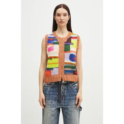 Zdjęcie Martine Rose kamizelka z domieszką wełny Handknit Zip damski kolor multicolor ciepły 967YA16800