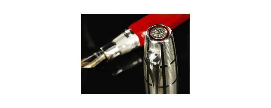 obrazek 5 Red Fountain Pen Miya Argento Celluloid Montegrappa