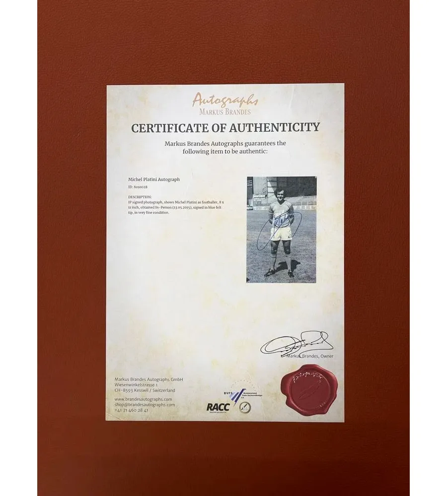 obrazek 3 Kolaż dla miłośnika piłki nożnej - Michel Platini/certyfikowany autograf