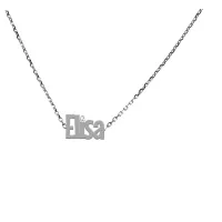 Picture Personalized name necklace in white gold and diamond