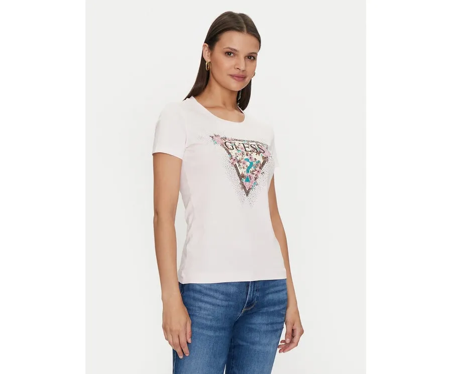 obrazek 1 Guess T-Shirt Cherry Flower W4YI26 J1314 Różowy Slim Fit
