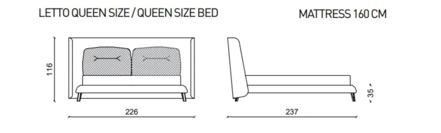 obrazek 4 Designerskie łóżko Angelina z zagłówkiem, queen size - Ulivi Salotti