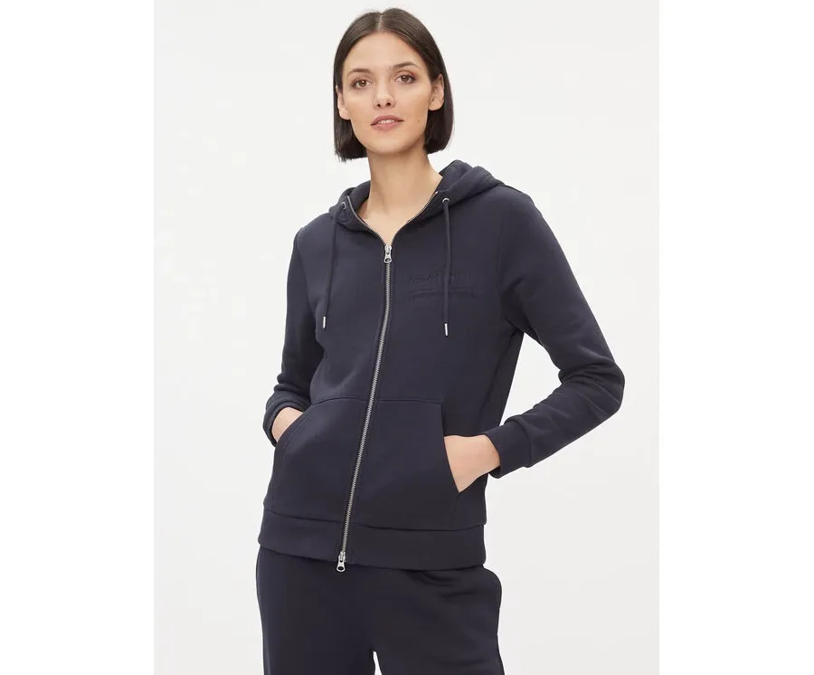 obrazek 1 Gant Bluza Reg Tonal Shield Zip Hoodie 4200671 Granatowy Regular Fit