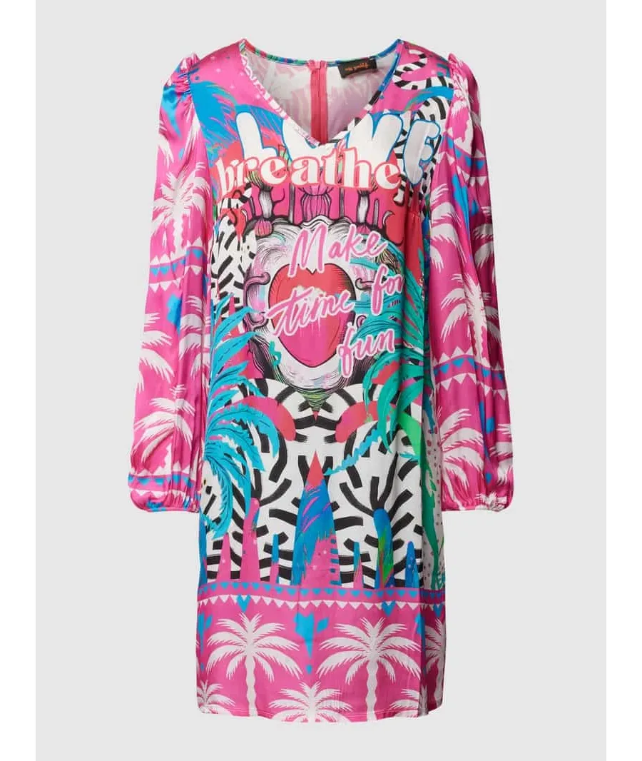 obrazek 1 Sukienka o długości do kolan, z dekoltem w serek z wiskozy