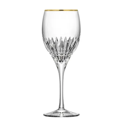 Zdjęcie Kieliszek do wina z kryształu o złotym zdobieniu
