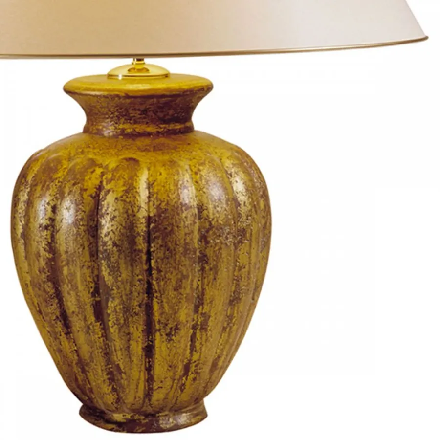 obrazek 3 Duża lampa stołowa w kolorze terakoty H.40xL.29xP.29 cm