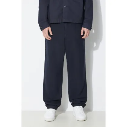 Zdjęcie Norse Projects spodnie z domieszką lnu Ezra Relaxed Cotton Linen kolor granatowy w fasonie chinos N25.0402.7004
