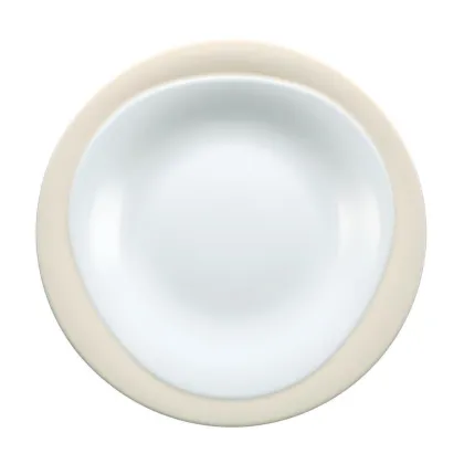 Zdjęcie Okrągły porcelanowy talerz obiadowy 28 cm w kolorze wanilii - Seltmann Weiden