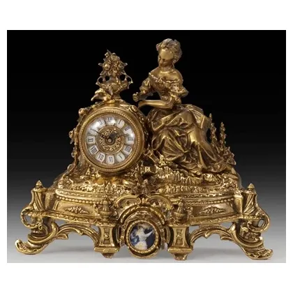 Picture Original bronze clock with a figure of a woman
