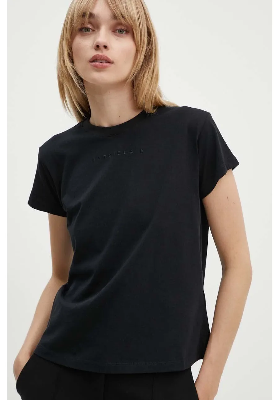 obrazek 1 MM6 Maison Margiela t-shirt bawełniany damski kolor czarny S52GC0247