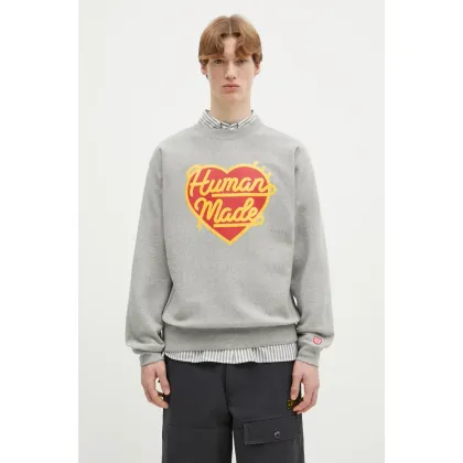 Zdjęcie Human Made bluza bawełniana Heavyweight Sweatshirt męska kolor szary z nadrukiem HM29CS016