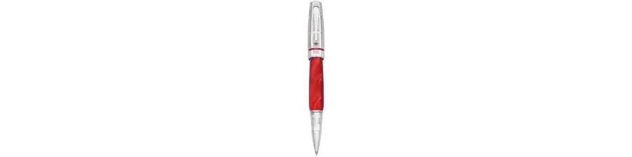 obrazek 1 Cenne Czerwone Pióro Kulkowe Miya Argento Celluloid Montegrappa