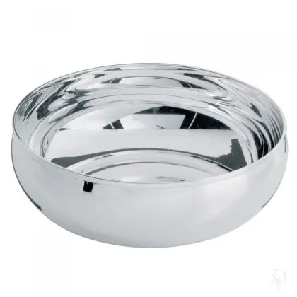 Picture Stylish round silver-plated bowl with a modern shape – Zaramella Argenti